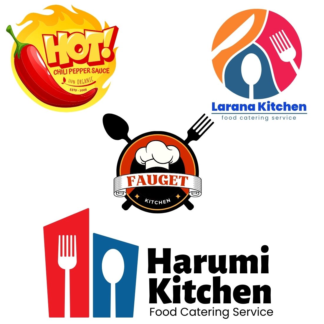 Elevate Your Dining Experience with 10 Stunningly Crafted Food & Restaurant Logos – Only $15! preview image.