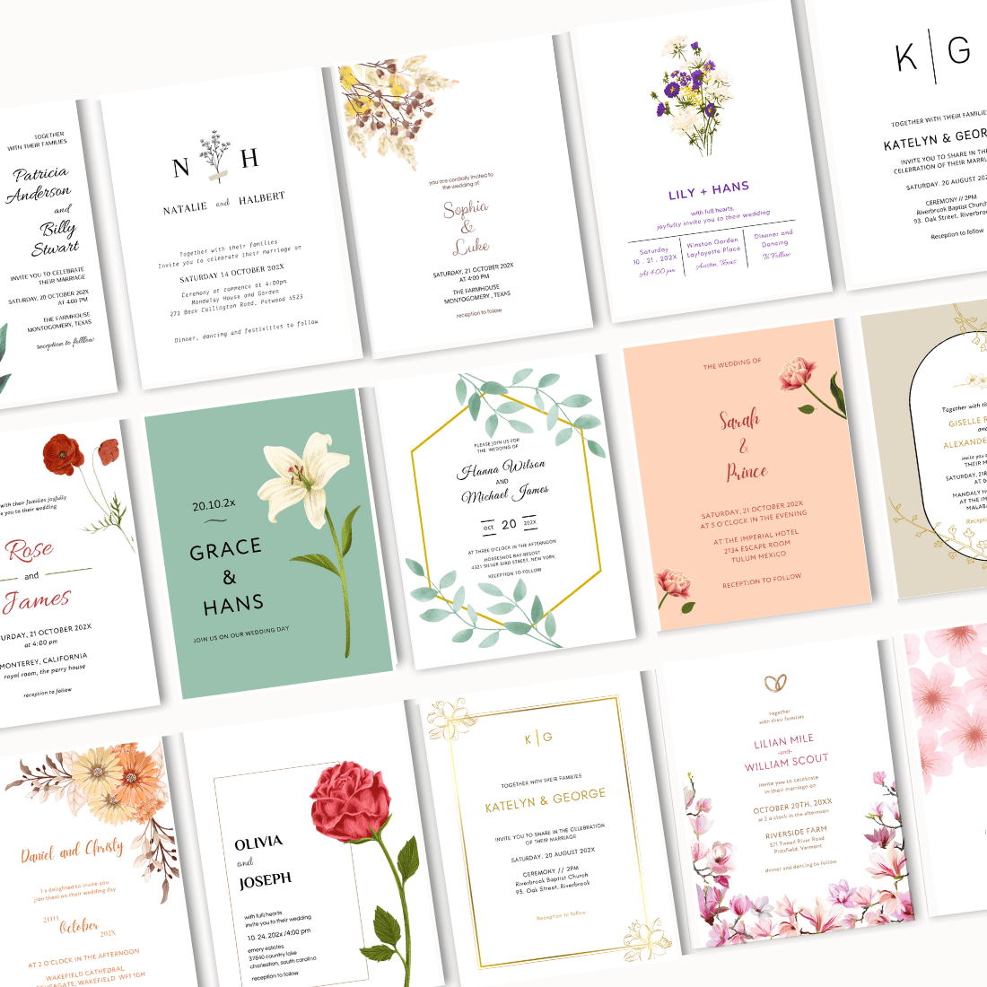 50 Wedding Invitation Template preview image.