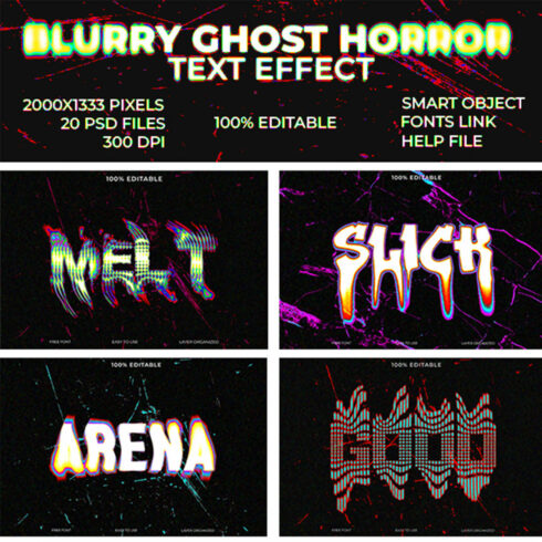 Blurry Ghost Horror Glow Text Effects cover image.