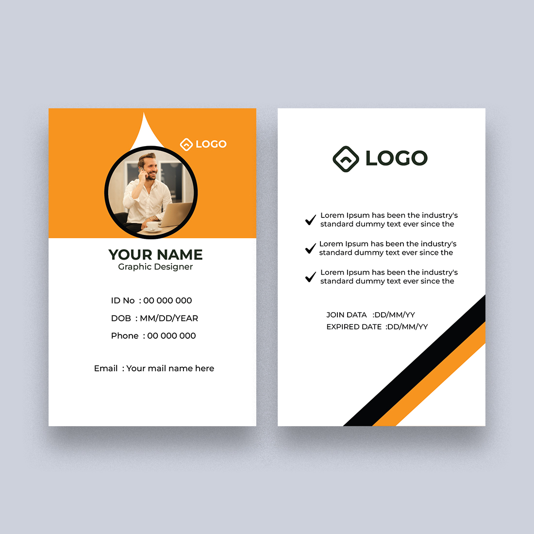 id card Design Template preview image.