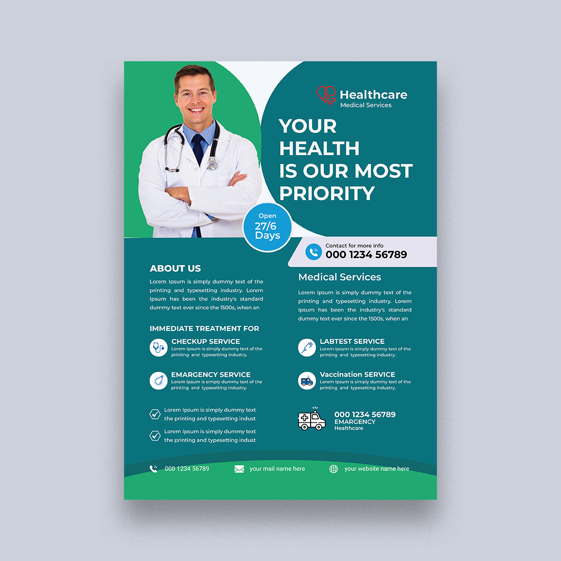 Medical Flyer Design Template cover image.