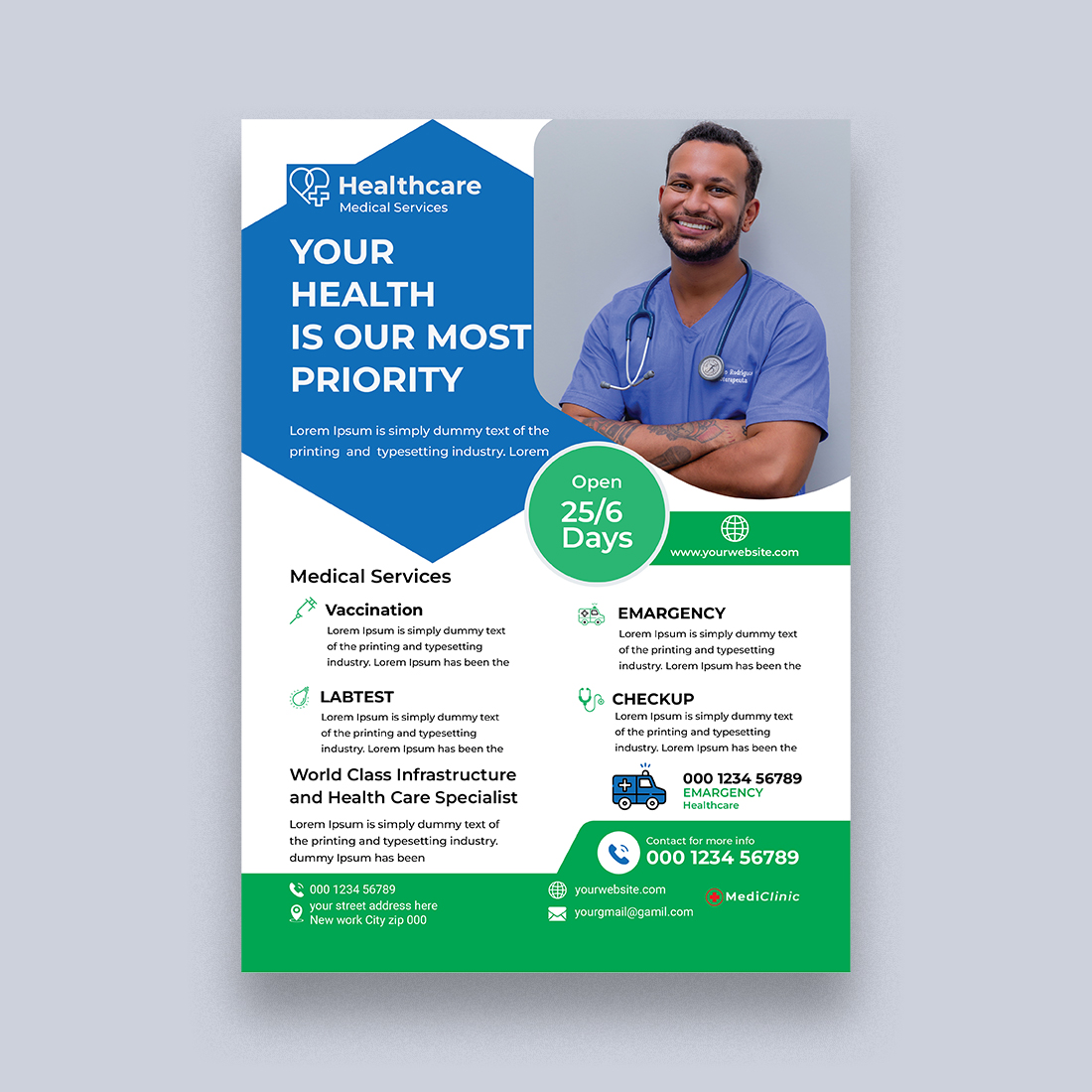 Medical Flyer Design Template cover image.