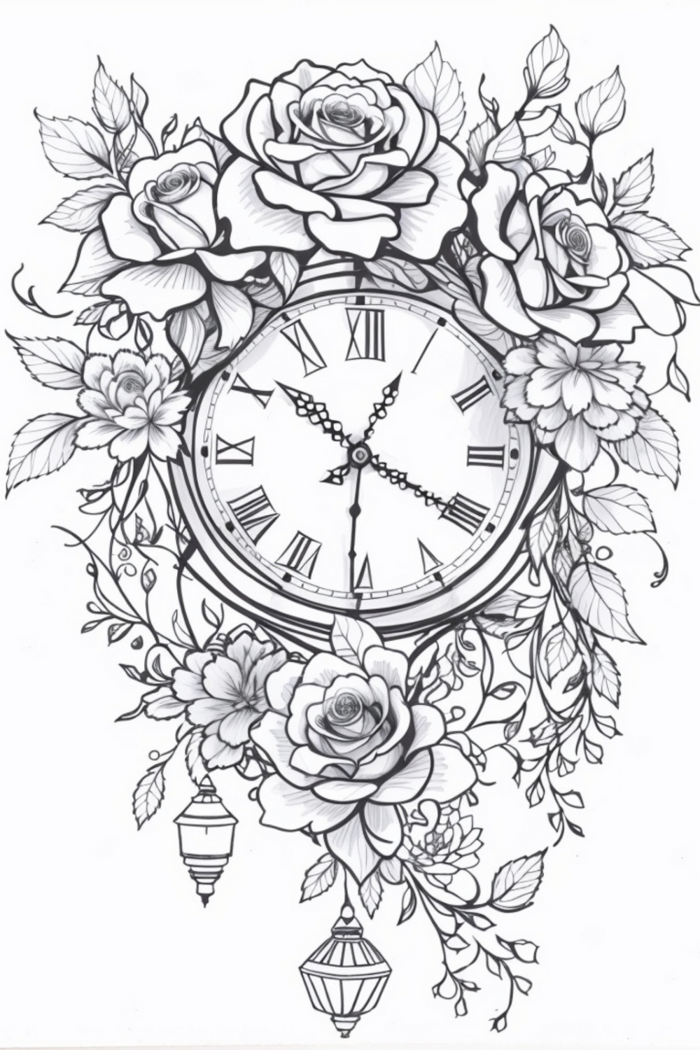 25 Printable Rose Designs Adult Coloring pages | Coloring Pages for adults pinterest preview image.
