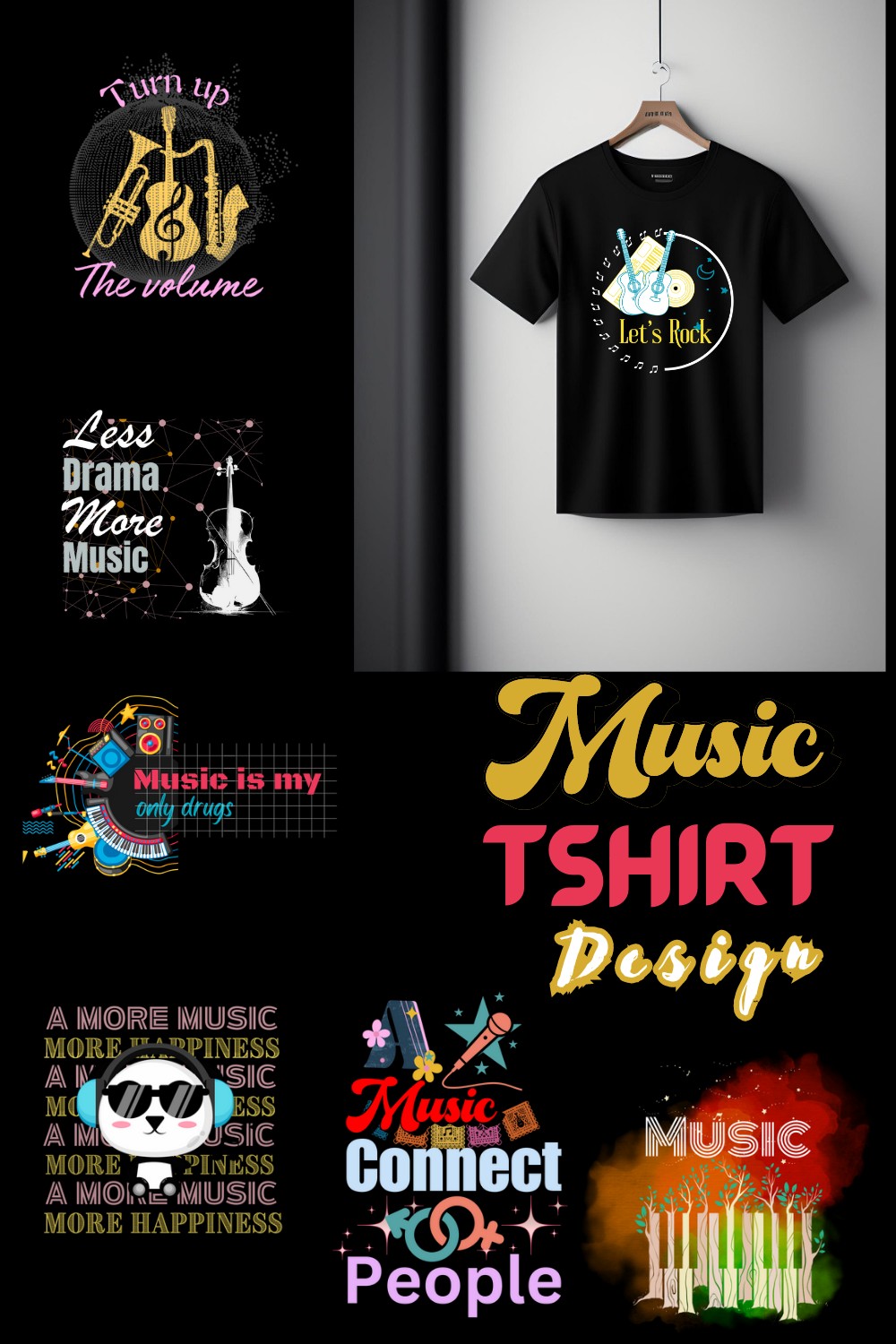 Music tshirt design for everyone pinterest preview image.