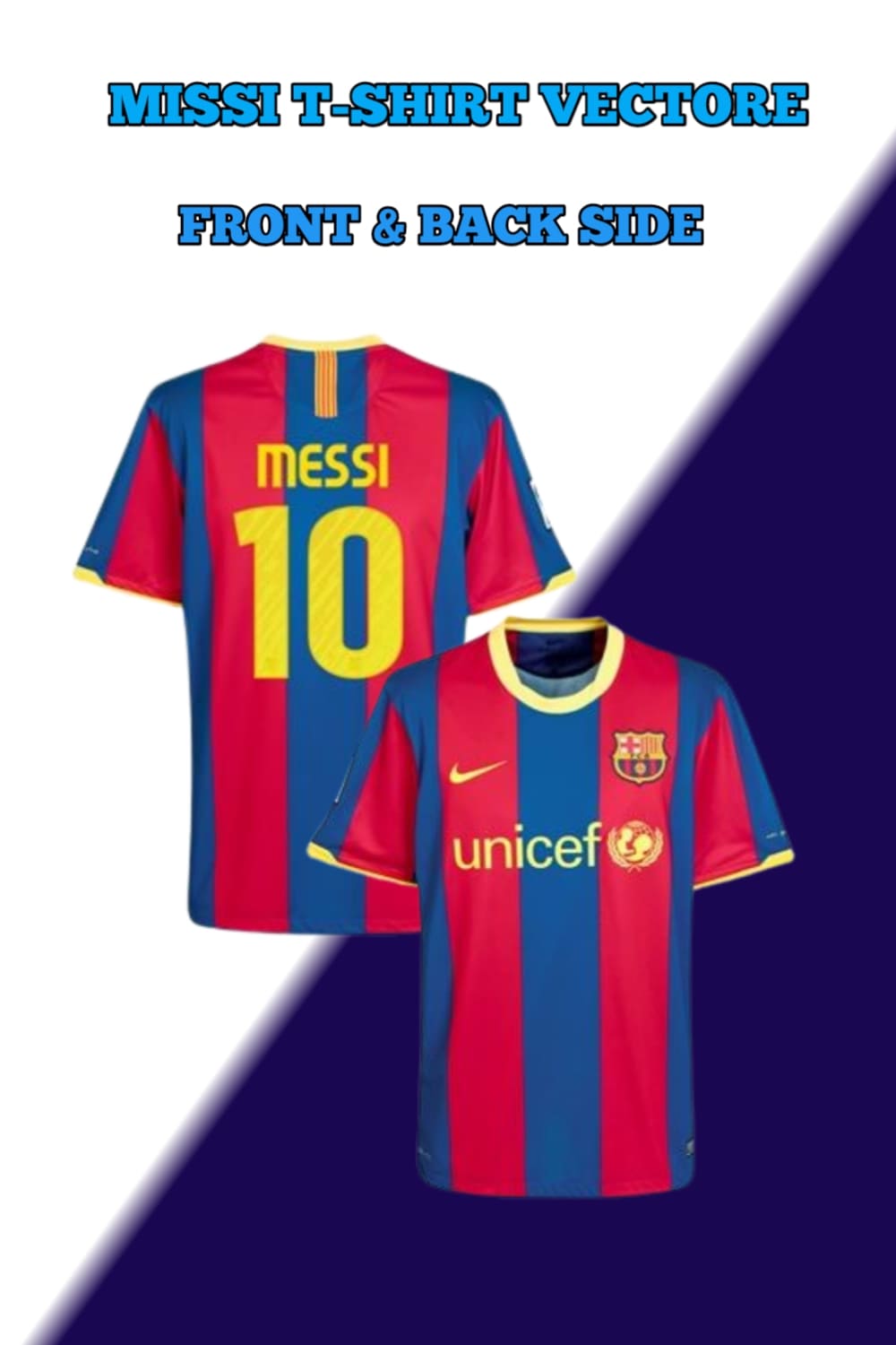 Lionel Messi T-Shirt Design (Front & Back Side) pinterest preview image.