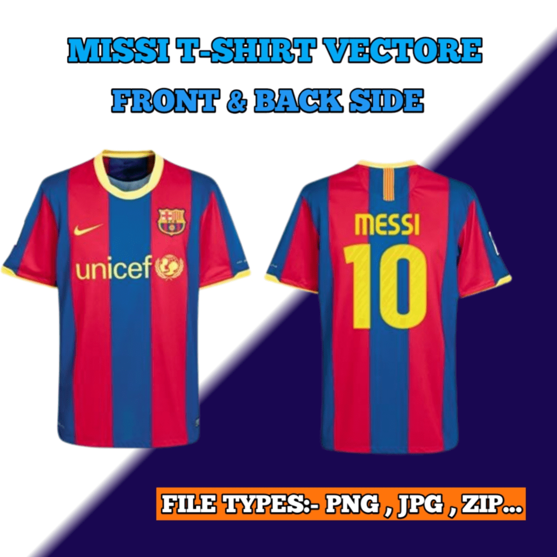 Lionel Messi T-Shirt Design (Front & Back Side) preview image.