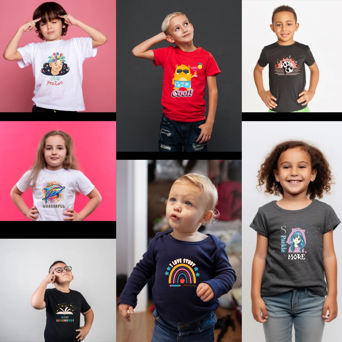 25 Kids tshirt Design preview image.