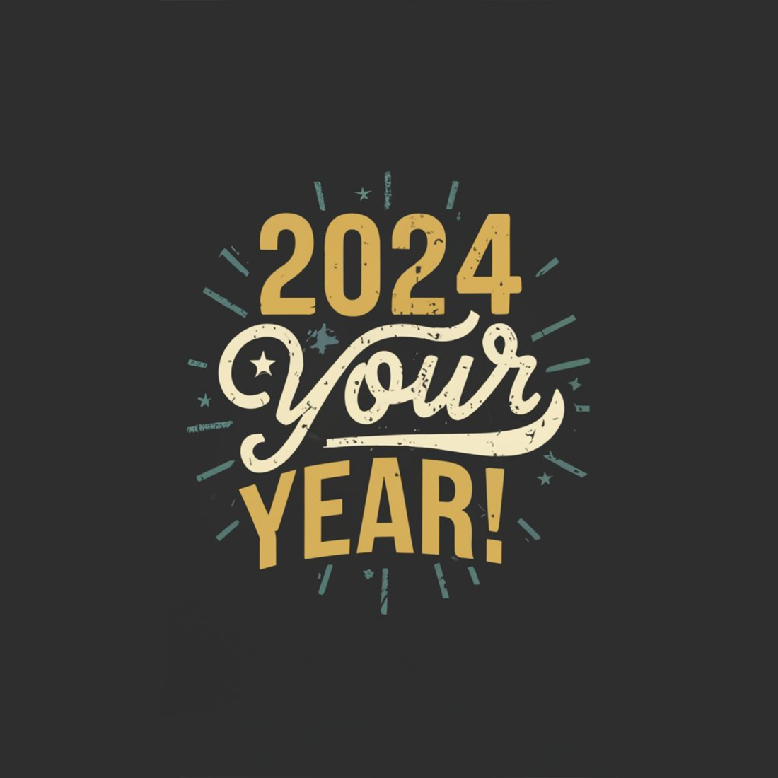 Happy New Year 2024 T-shirt Design cover image.