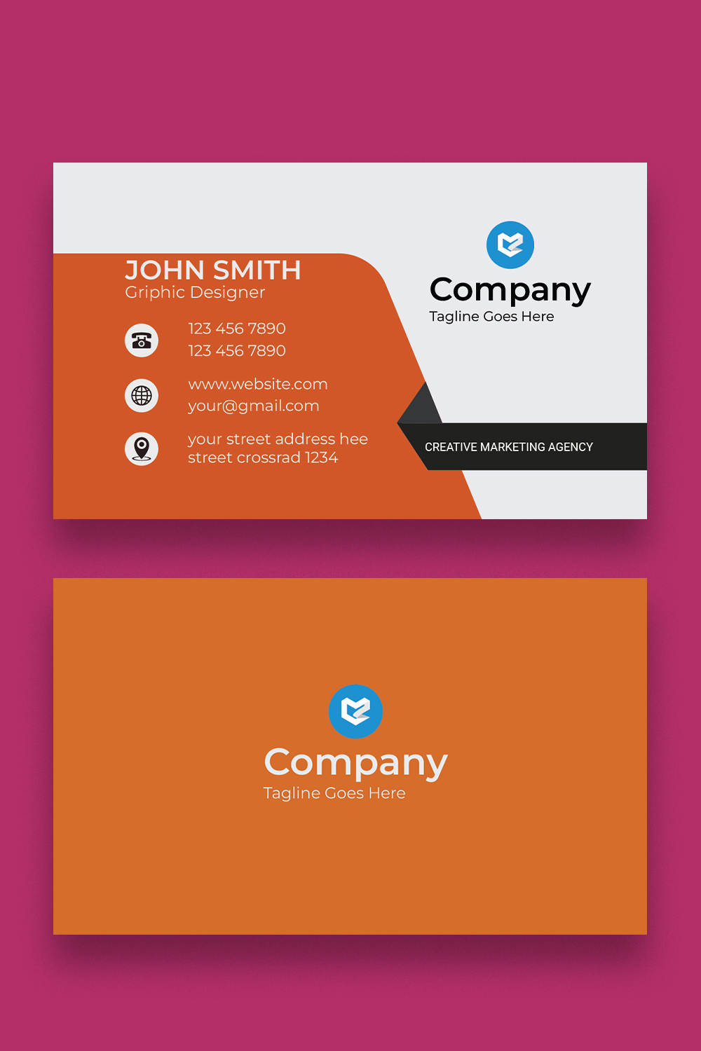 BUSINESS CARD Design Template pinterest preview image.