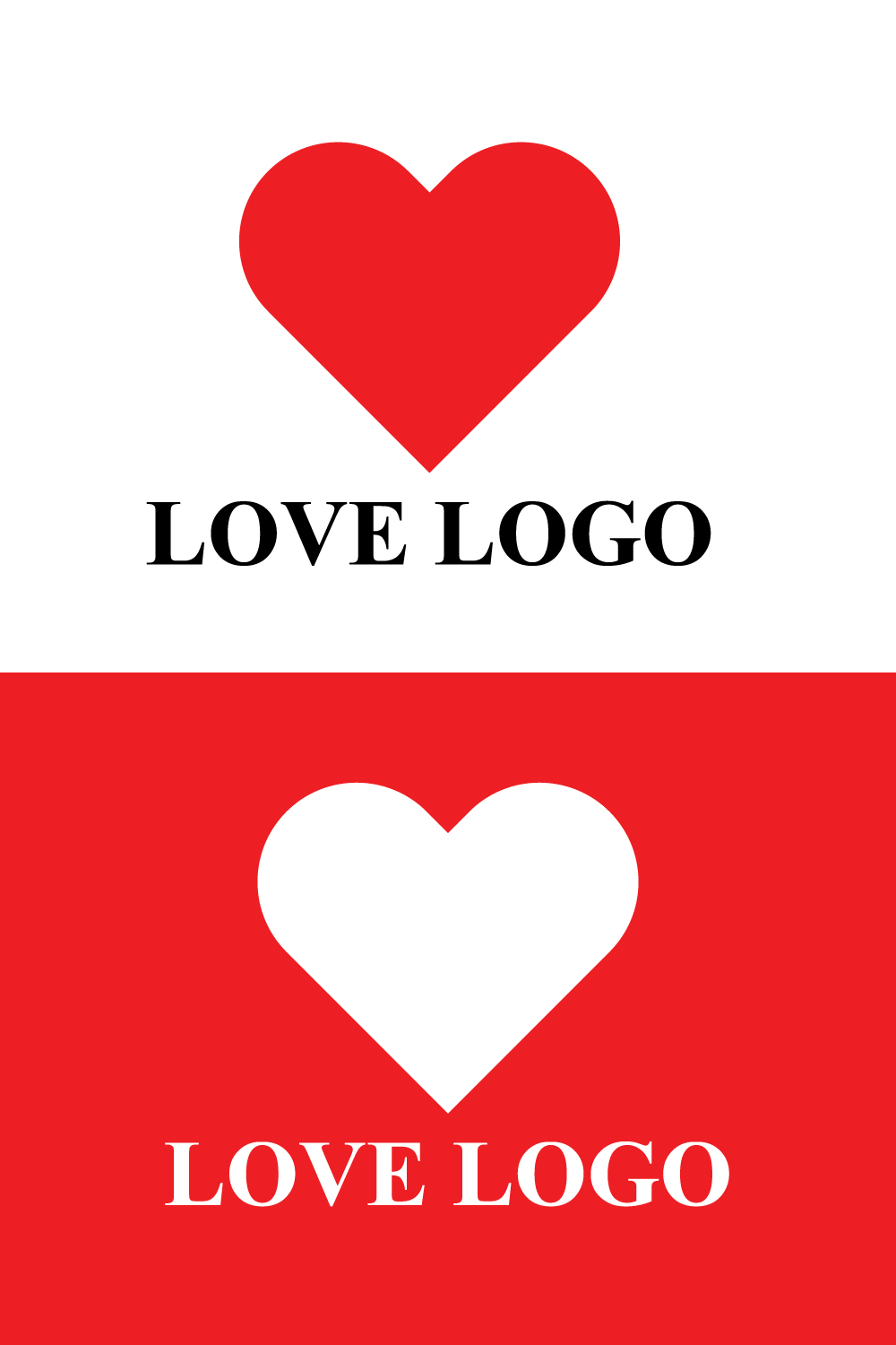 Simple Love Logo Template Design pinterest preview image.