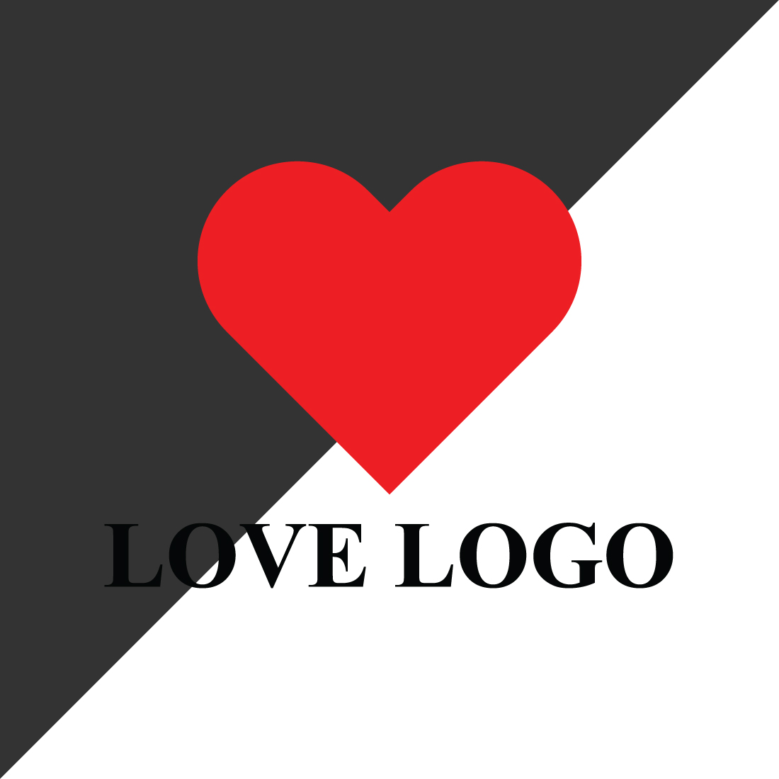 Simple Love Logo Template Design preview image.