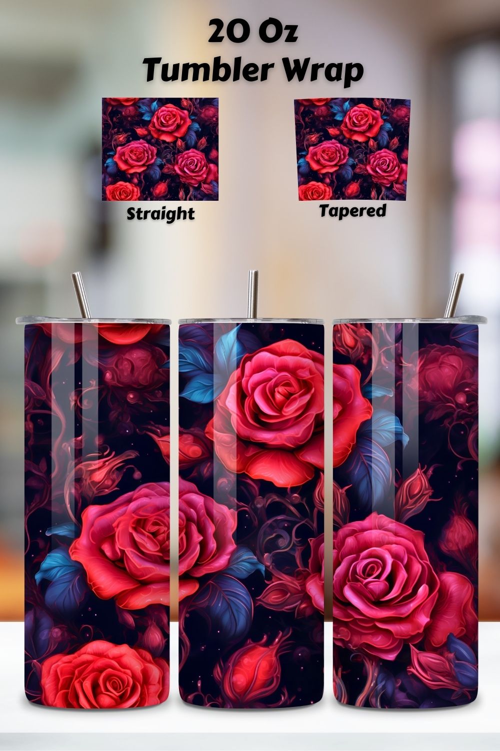 Moonlit Roses Tumbler Wrap, Seamless PNG Design, sublimation design, skinny tumbler, tumbler sublimation design, tumbler template, skinny tumbler wrap, skinny tumbler sublimation, Tumbler PNG, sublimation print, skinny designs png pinterest preview image.