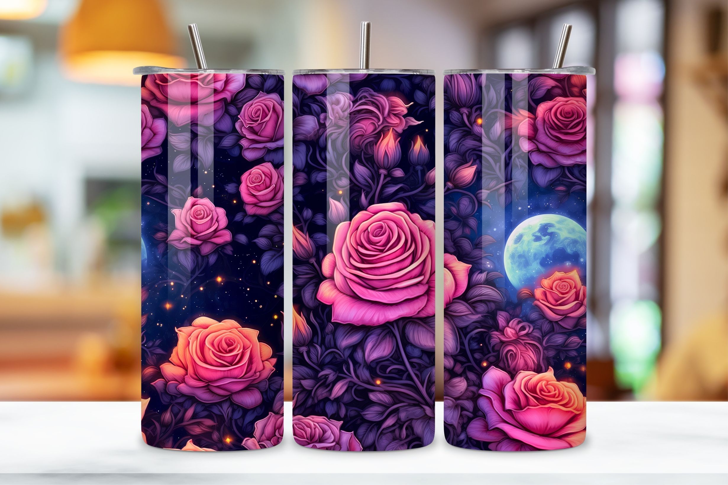 Pink and Purple Leopard Tumbler Sublimation Designs Ombre -  in 2023