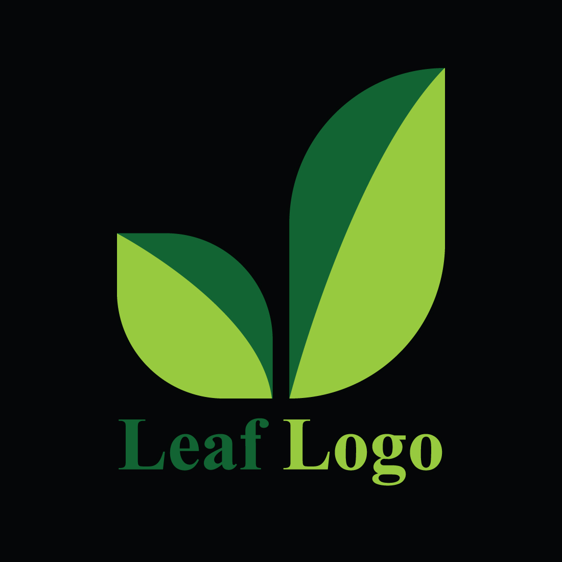 Organic Leaf Logo Template Design preview image.