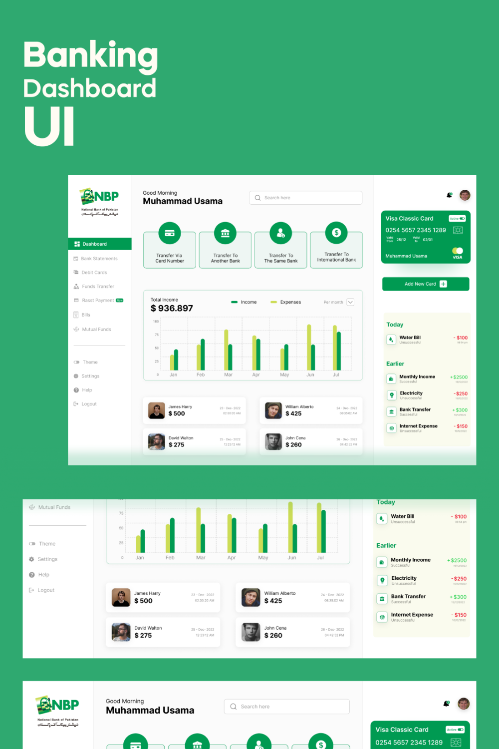 Banking Dashboard Design | Your Financial Control Center | For 10$ only pinterest preview image.