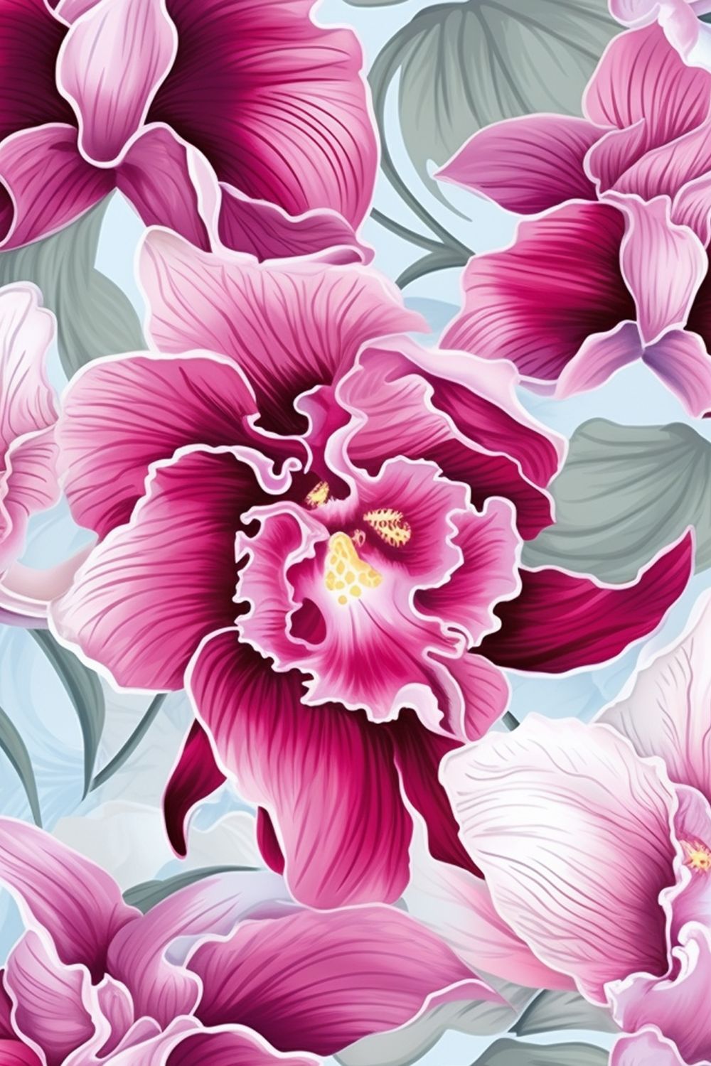 Seamless Floral Pattern pinterest preview image.