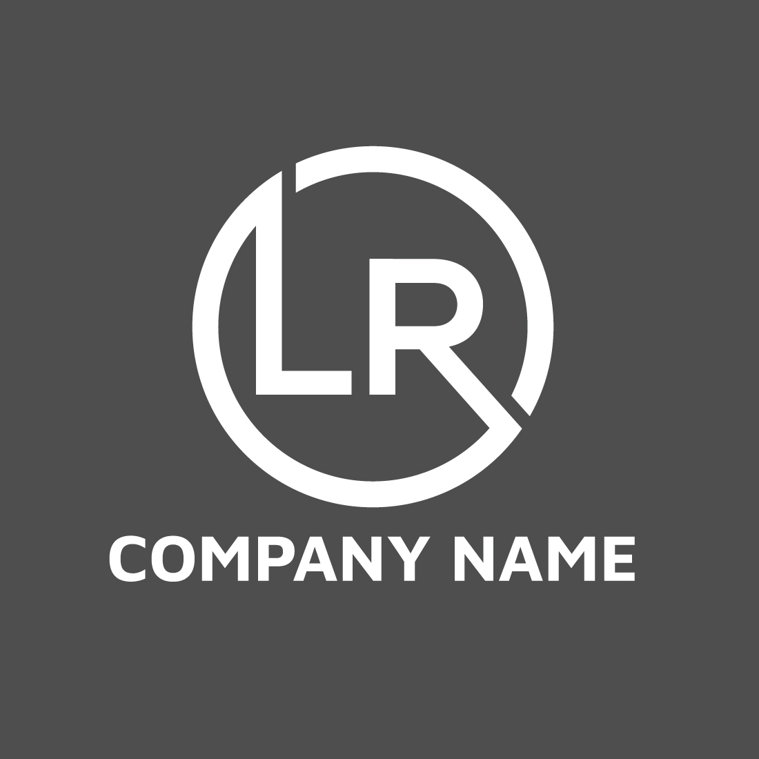 LR Monogram letter logo template design preview image.
