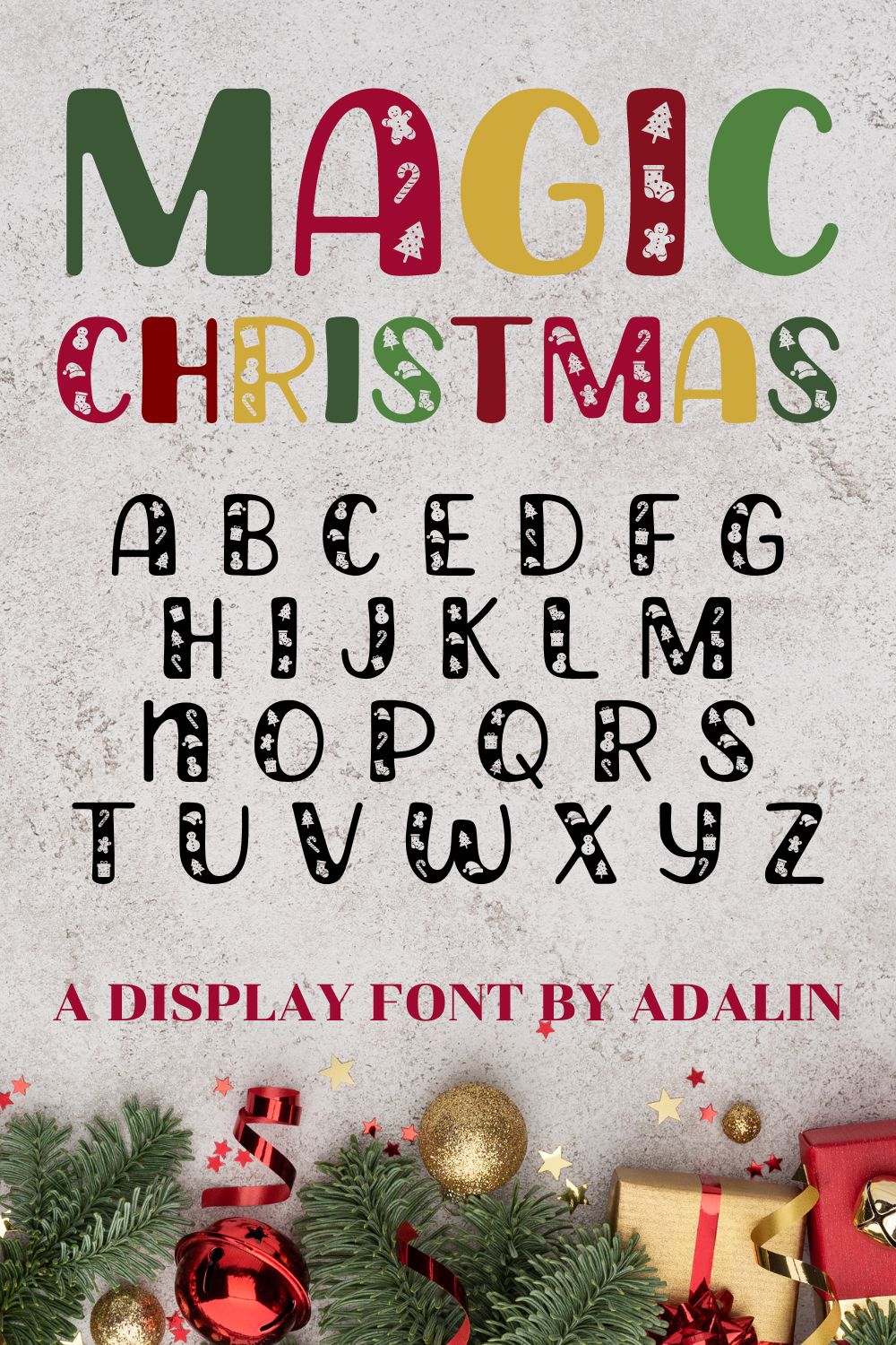 Magic Christmas - Display Font pinterest preview image.