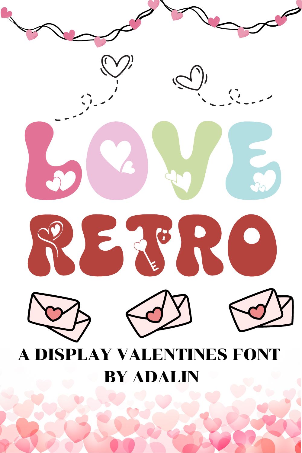 Love Retro - Valentines Font pinterest preview image.