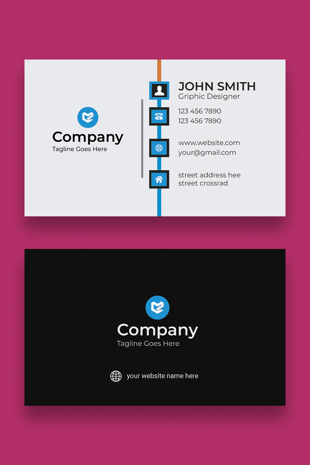 BUSINESS CARD Design Template pinterest preview image.