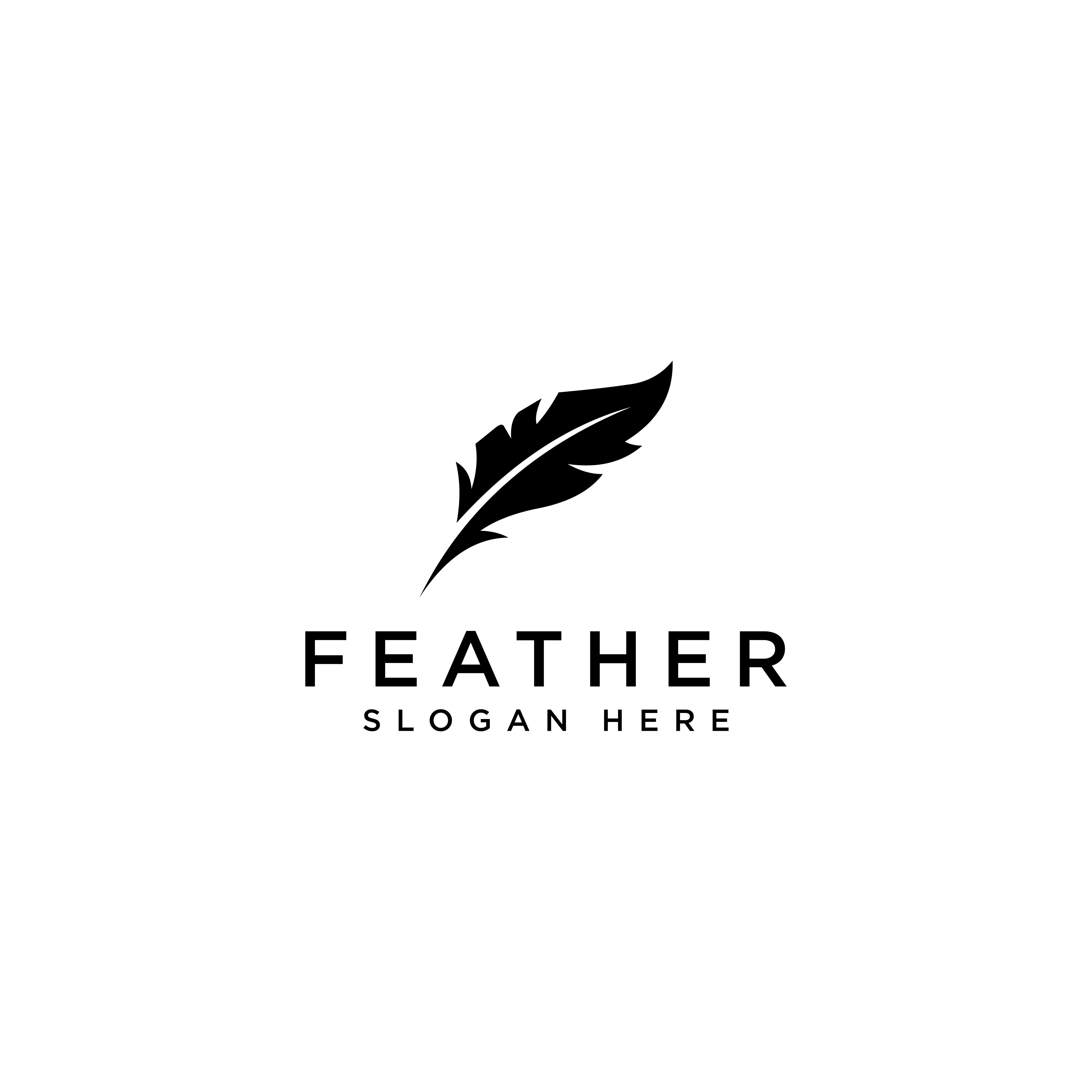feather silhouette vector design template preview image.