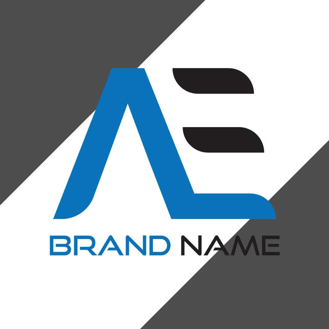 Modern AE Letter Logo Template Design preview image.