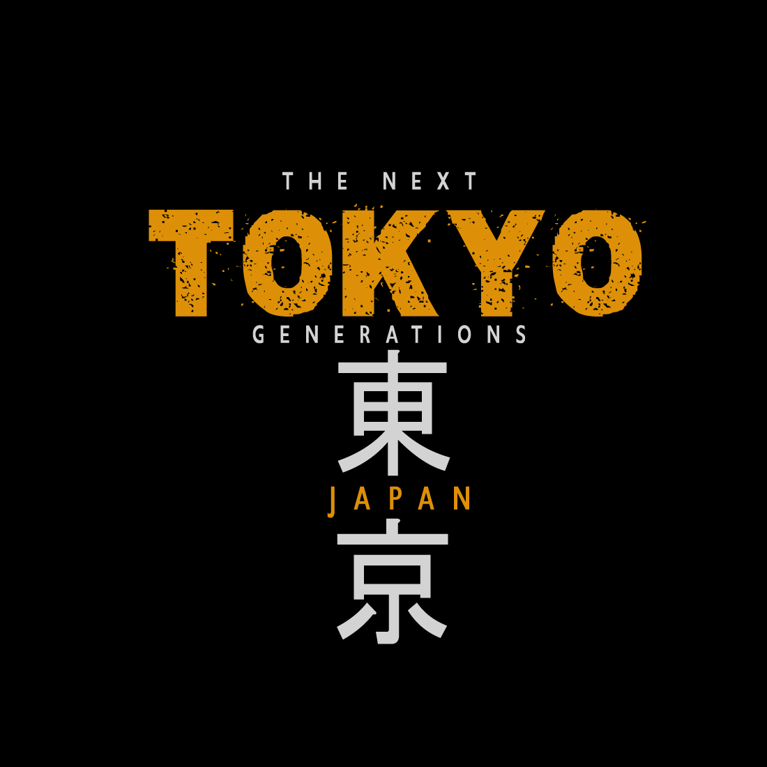tokyo typography t shirt design preview image.