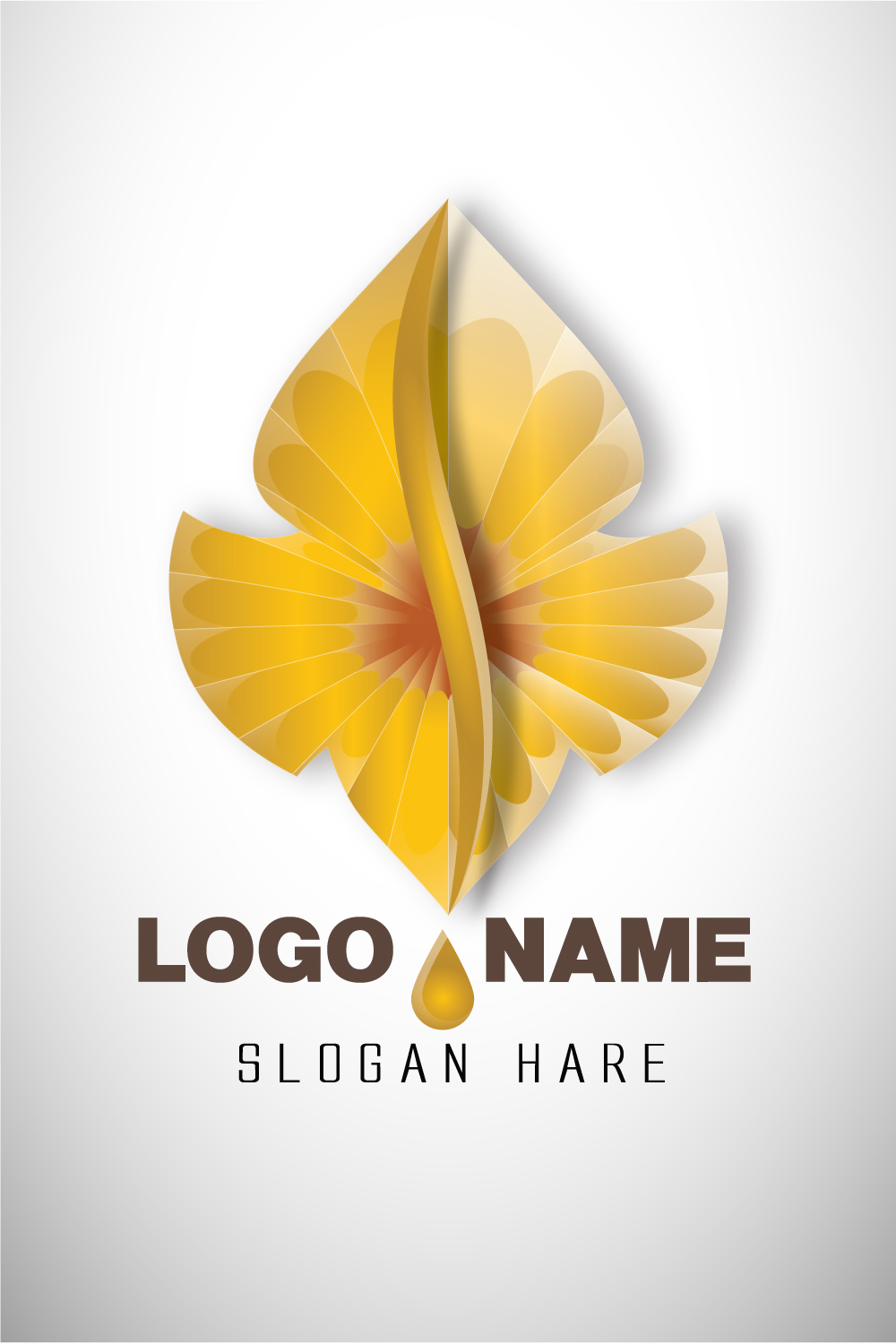 3d-golden-lotus-flower-shape-logo pinterest preview image.