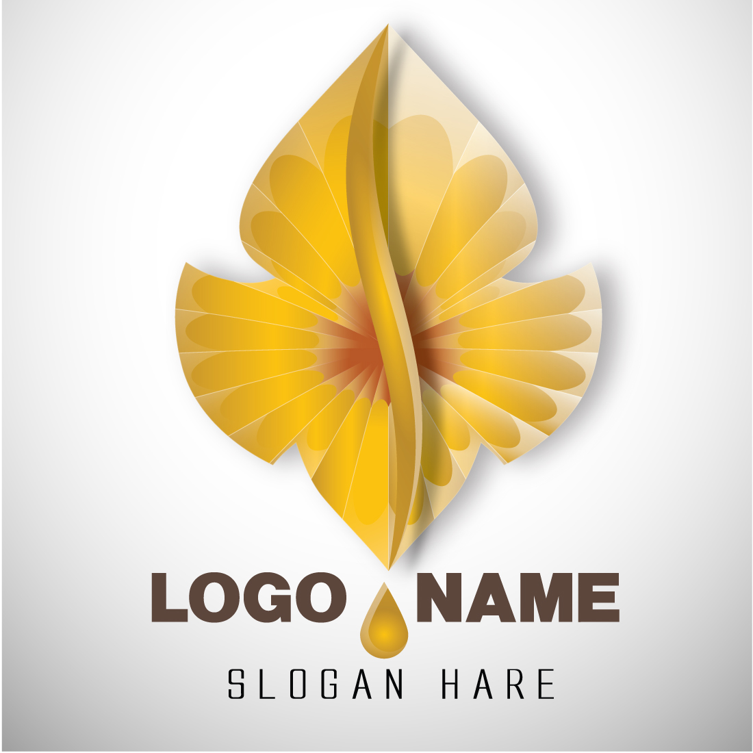 3d-golden-lotus-flower-shape-logo preview image.