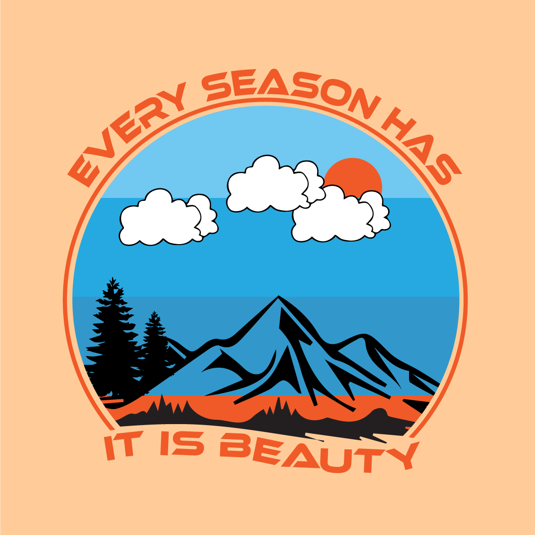 Season is beauty t-shirt design for everyone preview image.