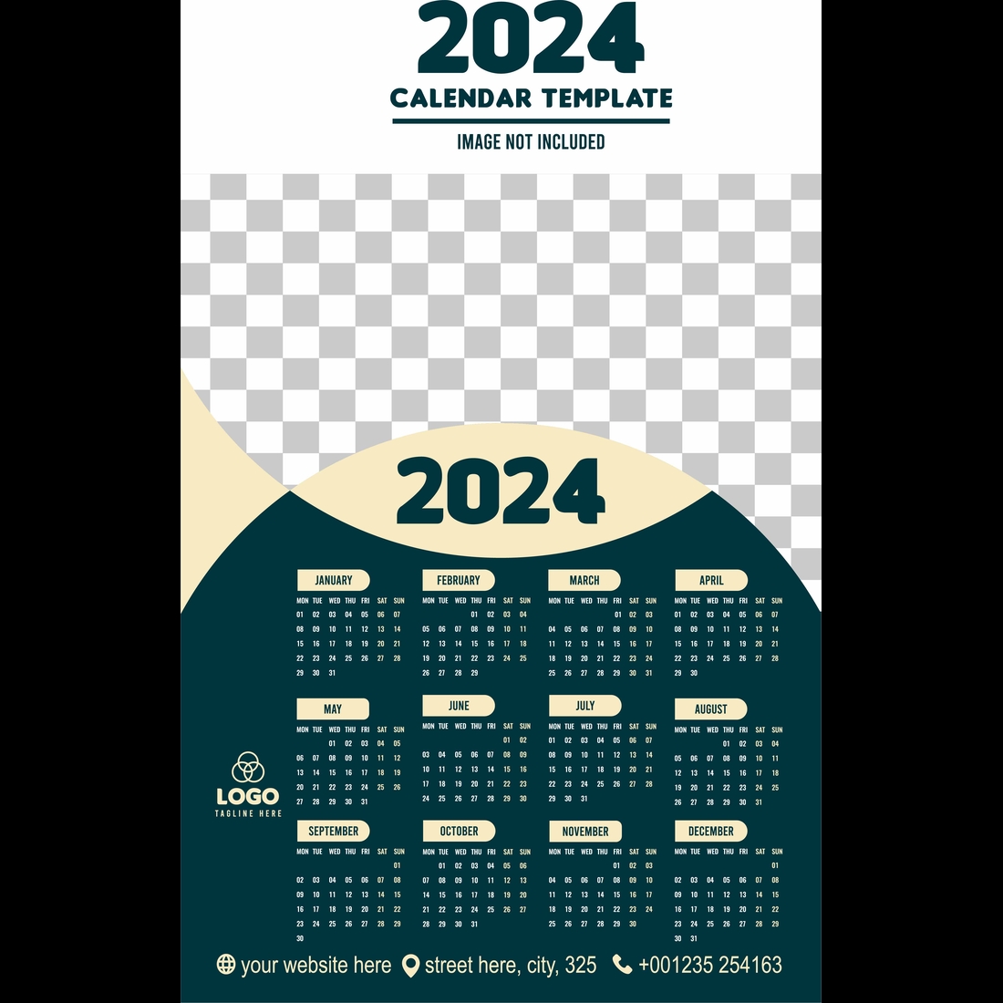 2024 Calender design preview image.