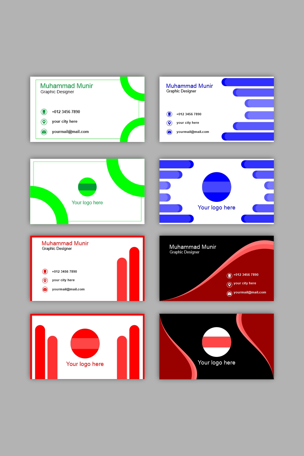 Six busigness card tamplate design only in 5 doller pinterest preview image.