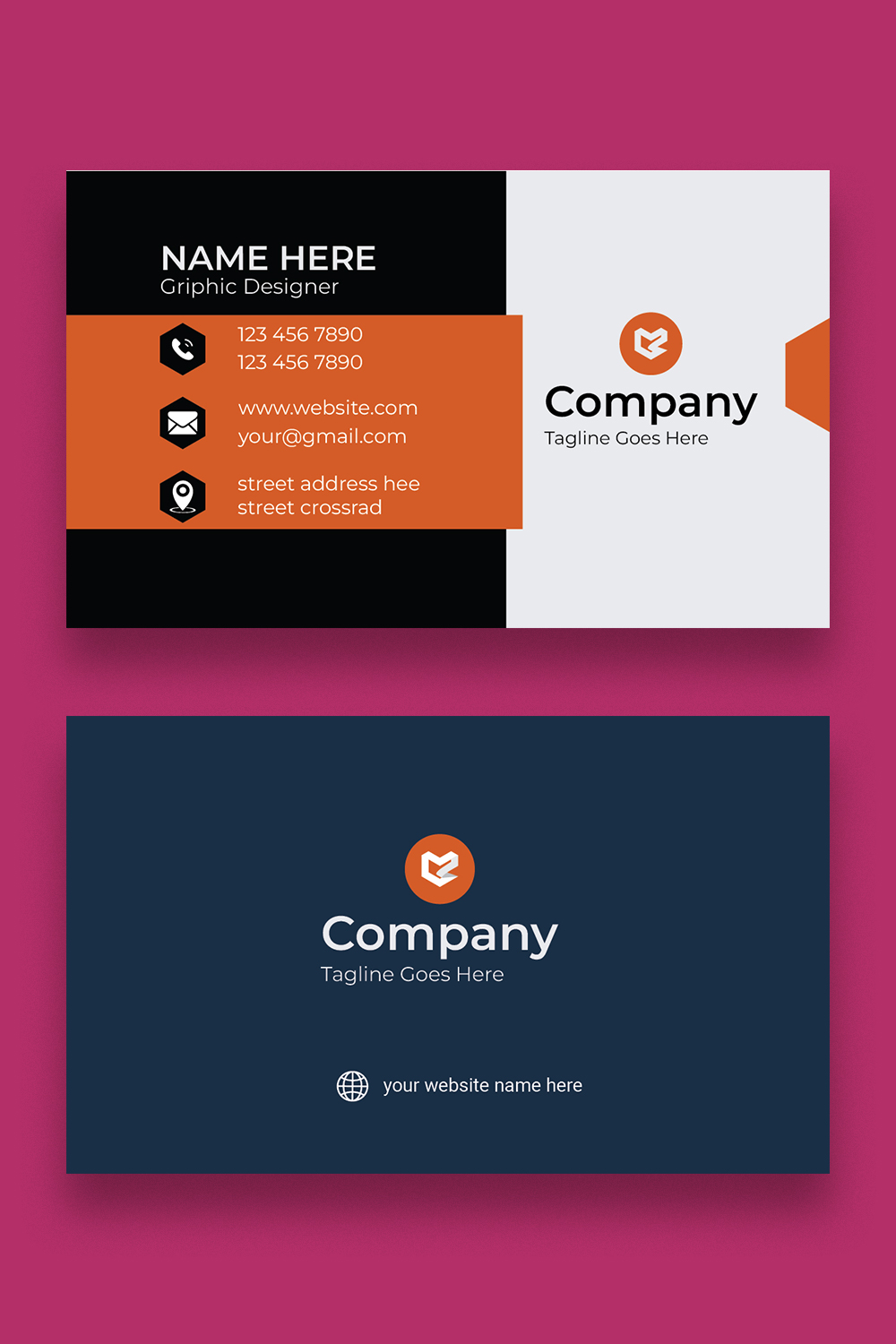 BUSINESS CARD Design Template pinterest preview image.