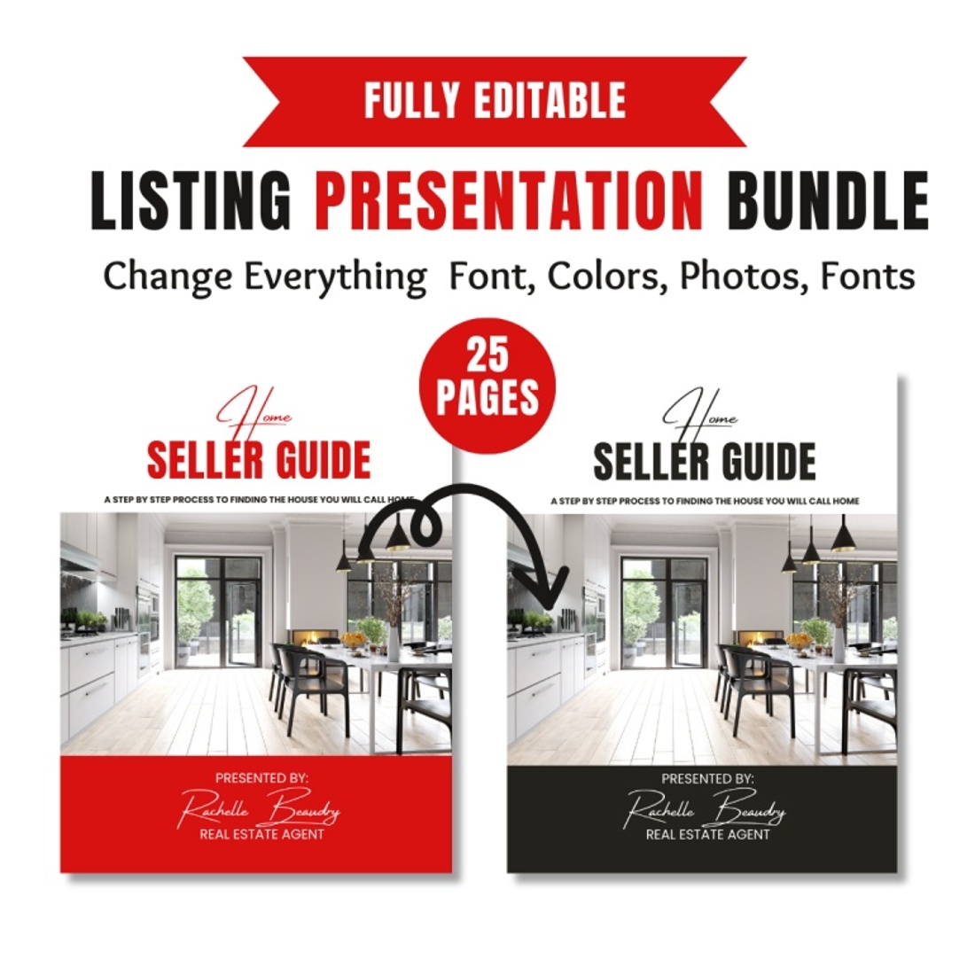 Real Estate Seller Guide & Home Buyer Guide Bundle | Real Estate Marketing | Home Seller Guide | CMA Packet | Listing Presentation | Canva | Fall Presentation canva preview image.