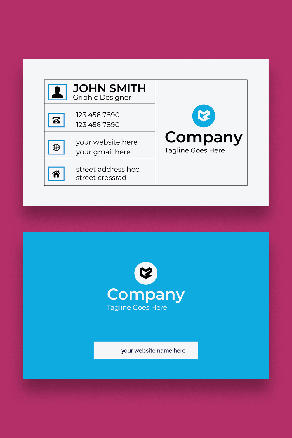 BUSINESS CARD Design Template pinterest preview image.