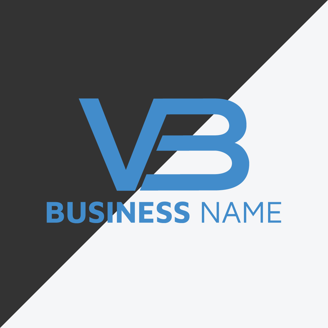 Professional VB letter logo template design preview image.