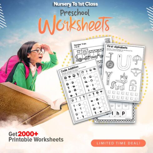 2000+ Preschool Pre-K + Kindergarten Learning Bundle | Printable Activity Worksheets | Coloring | Dot To Dot | Tracing | Alphabet cover image.