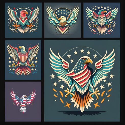 American Eagle - Logo Design Template Total = 06 cover image.