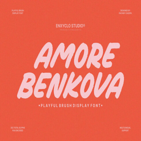 NCL AMORE BENKOVA - PLAYFUL BRUSH DISPLAY FONT cover image.