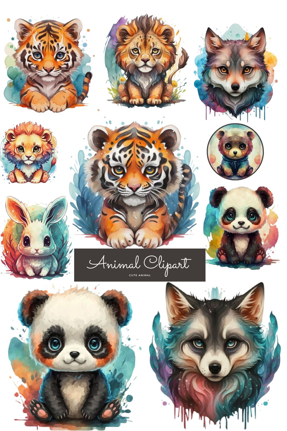 "Adorable Animal Clipart Bundles for Sale" pinterest preview image.