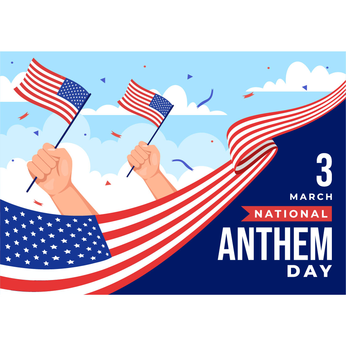 12 National Anthem Day Illustration preview image.