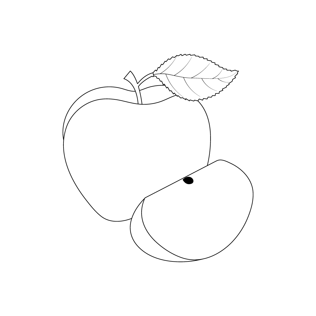 Apple Fruits Coloring Book Adults preview image.
