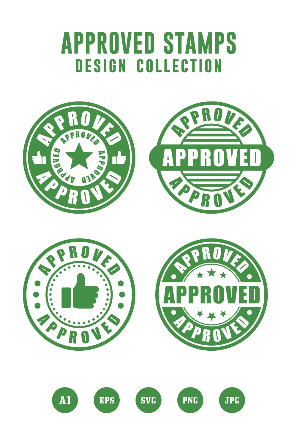 Approved vector design collection - $4 pinterest preview image.