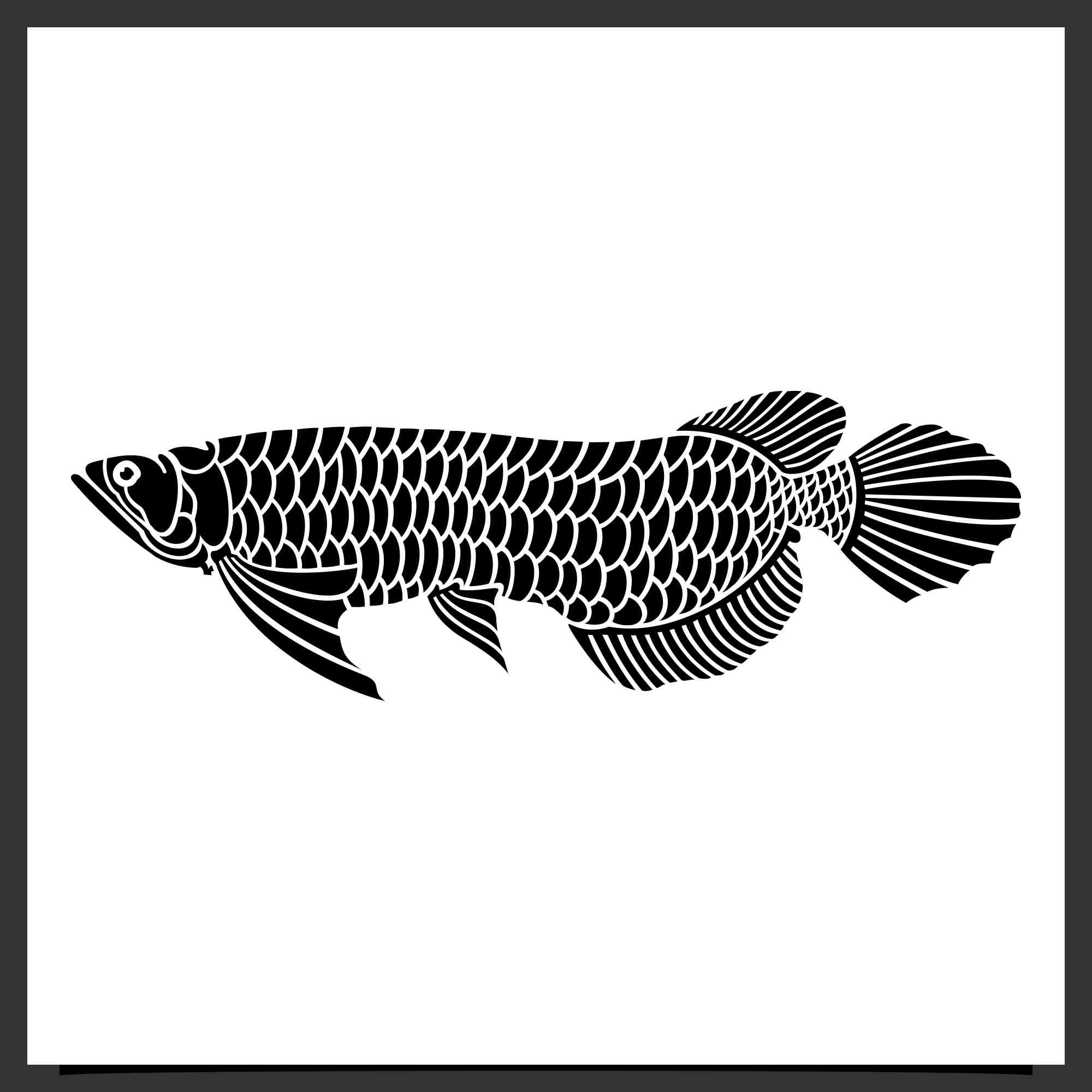 arowana fish vector silhouette design 2 337