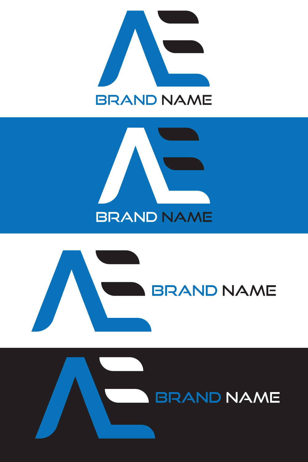 Modern AE Letter Logo Template Design pinterest preview image.