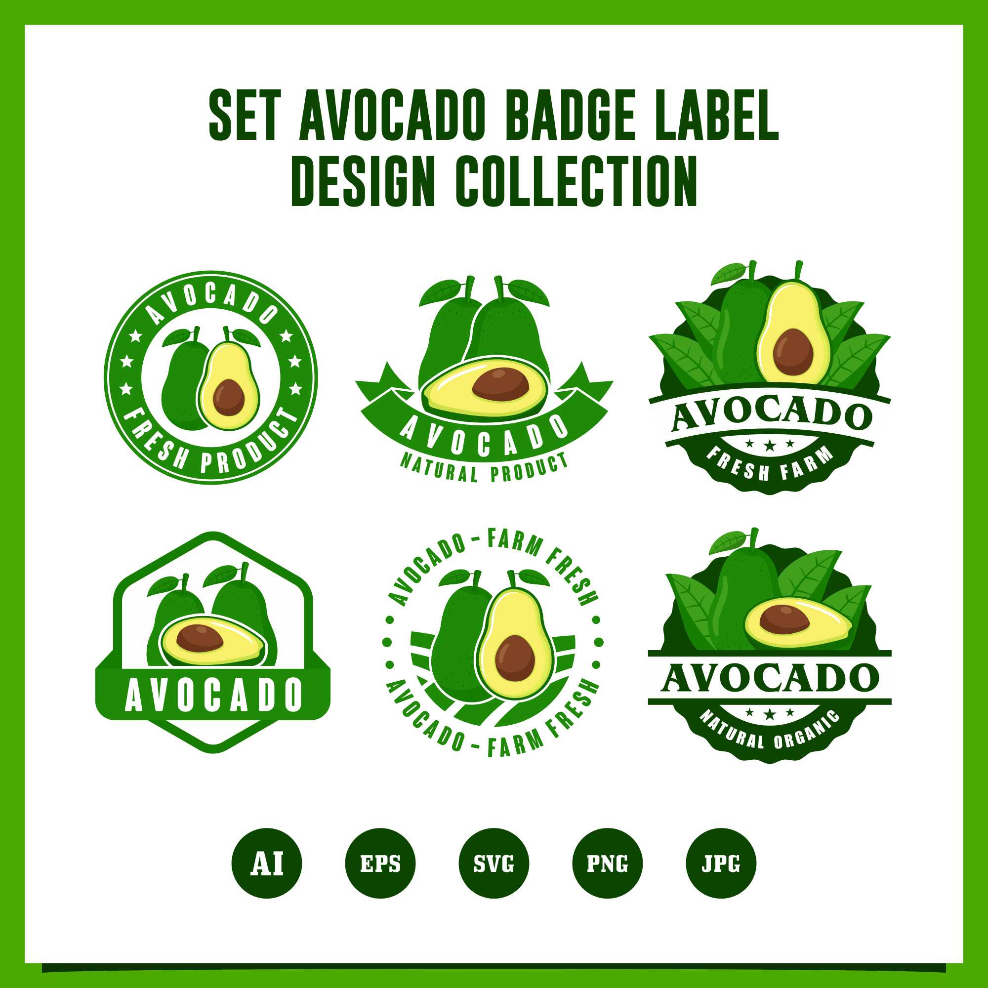 Set Avocado badge label design collection - $6 cover image.