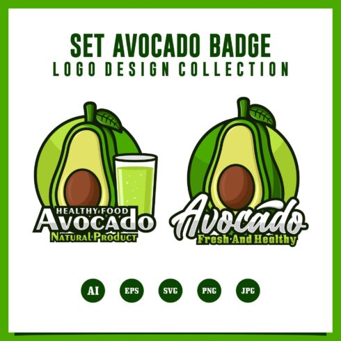 Set Avocado badge logo design collection - $4 cover image.