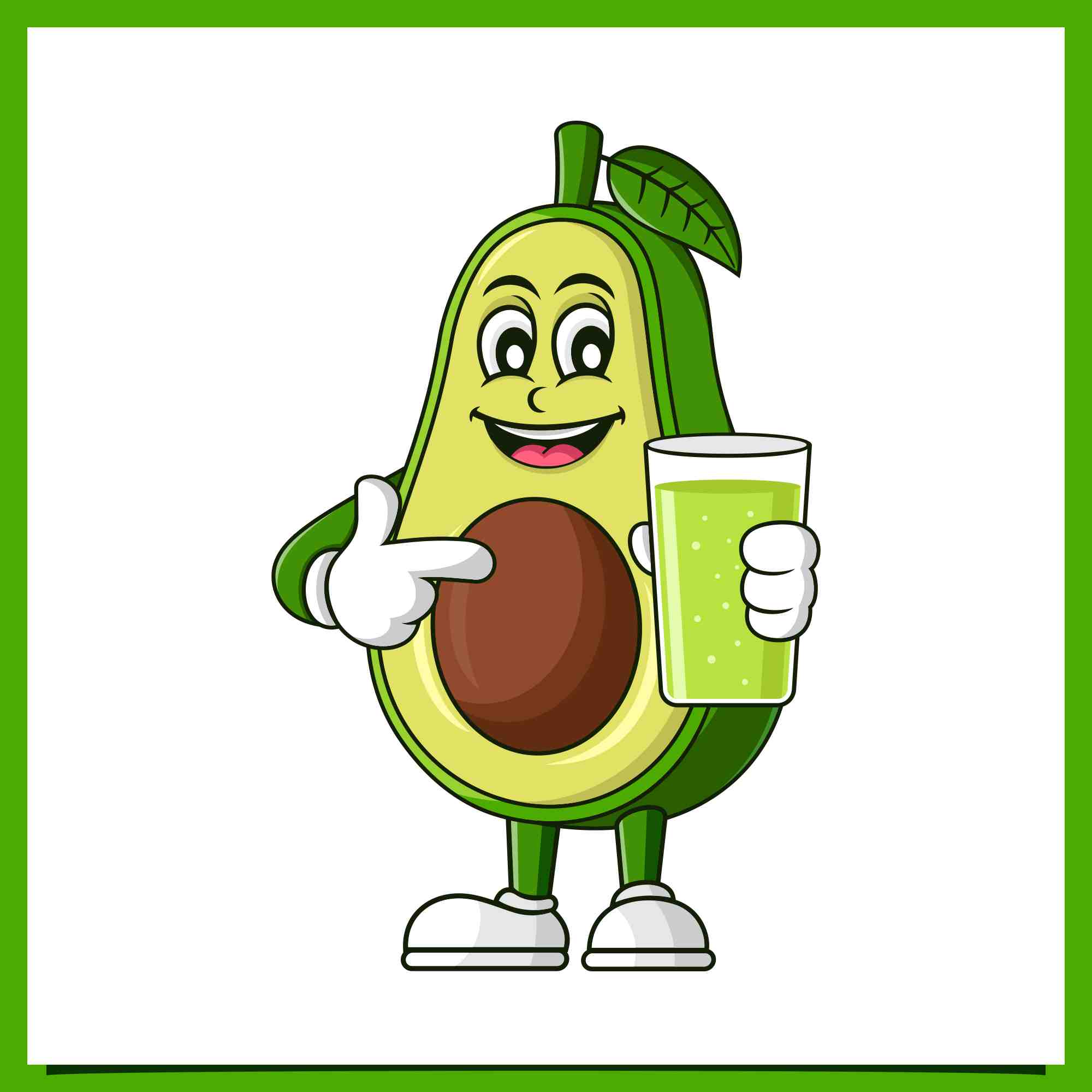 avocado juice mascot logo design 2 140