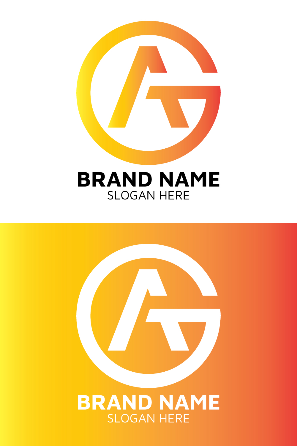 Professional A letter logo template design pinterest preview image.