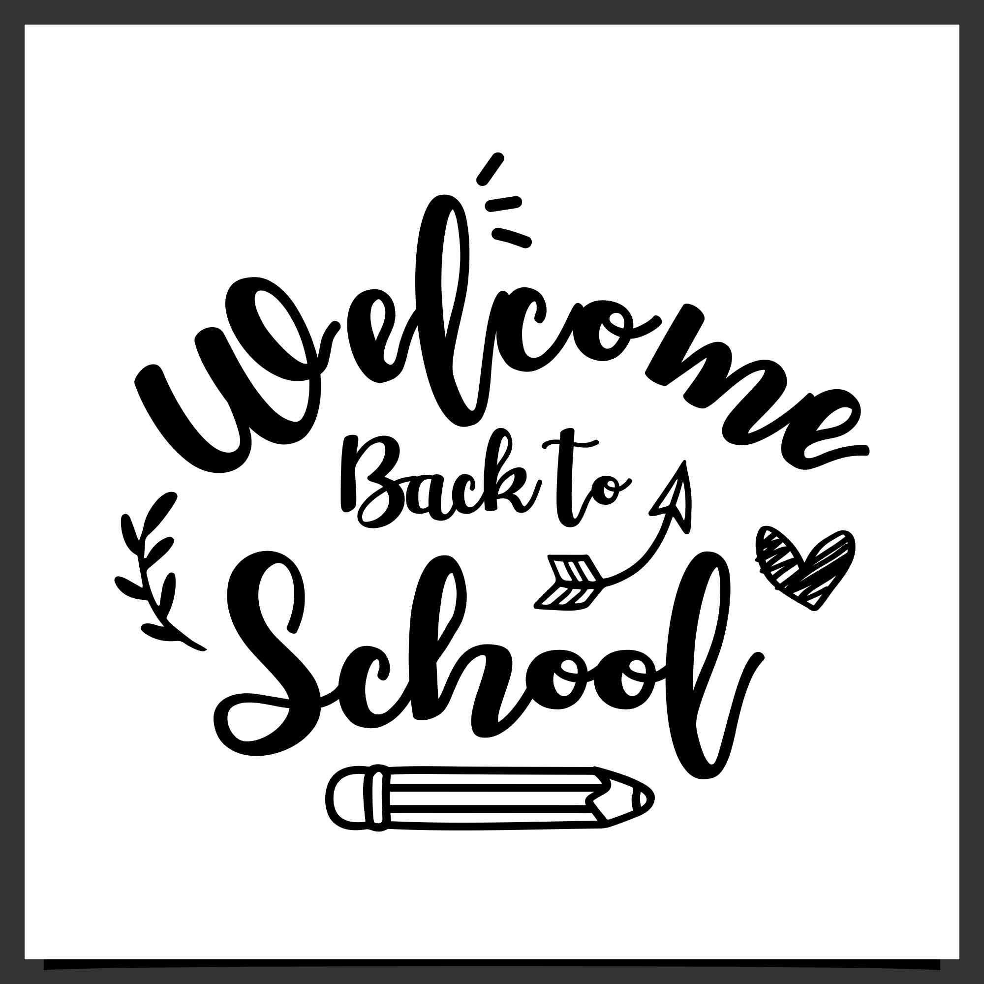 Set Back to school lettering design collection - $6 preview image.